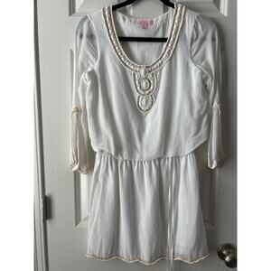 Lily Pulitzer Dress - Size XS Cream Color With Accent Beading